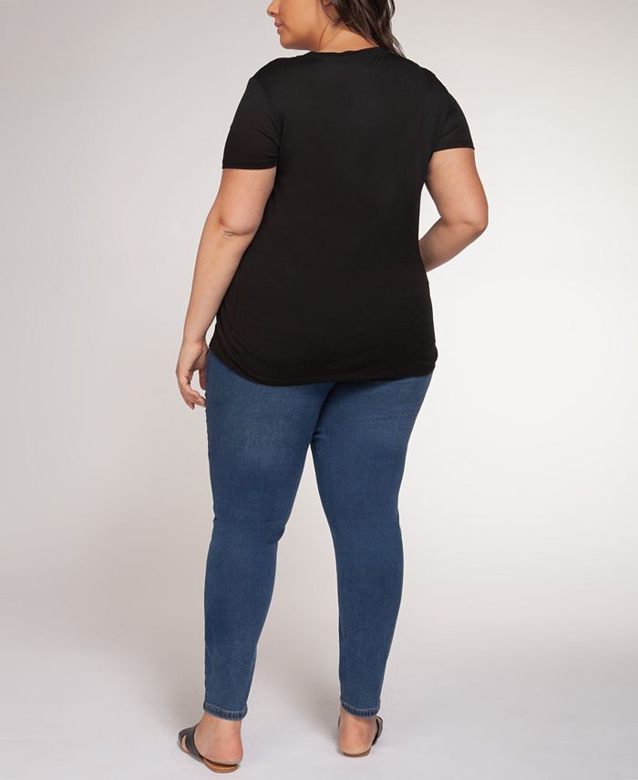 Black Tape Plus Size V-Neck T-Shirt - Macy's