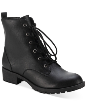 image of Sun + Stone Frannie Lug Sole Combat Booties, Created for Macy-s Women-s Shoes
