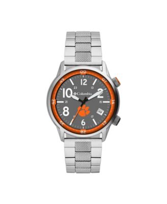 Columbia - Men's Outbacker Clemson Stainless Steel Bracelet Watch 45mm