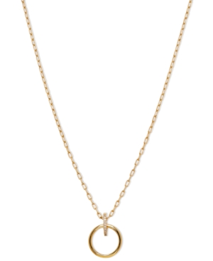 image of Ava Nadri 18k Gold-Plated Cubic Zirconia Ring Pendant Necklace, 16