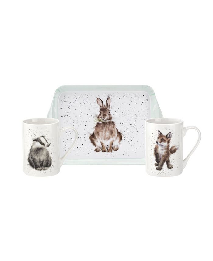 Wrendale Designs 3 Piece Mug and Melamine Tray Set Woodland Friends & Reviews Dinnerware