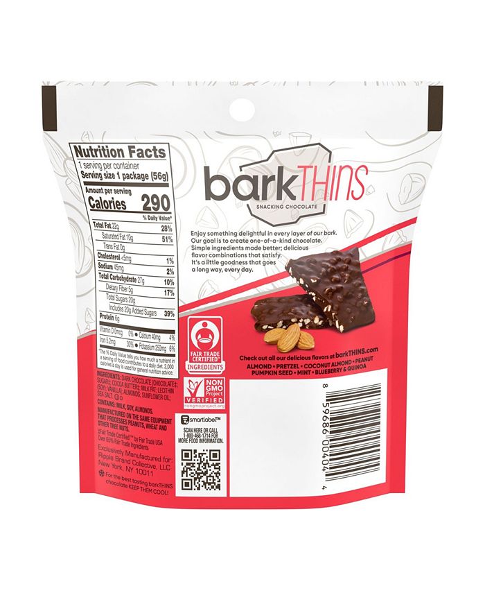barkTHINS Barkthins Dark Chocolate Almonds with Sea Salt, 2 oz, 8 Count