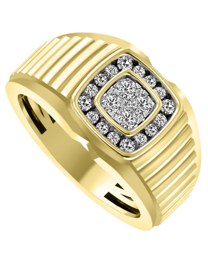 Macy's - Men's Diamond (1/2 ct. t.w.) Ring in 10k Yellow Gold
