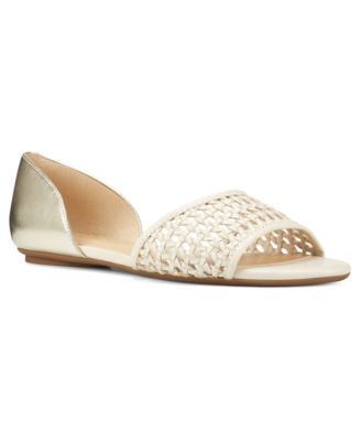 nine west open toe flats