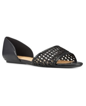 image of Nine West Bey Woven Open-Toe Flats Women-s Shoes
