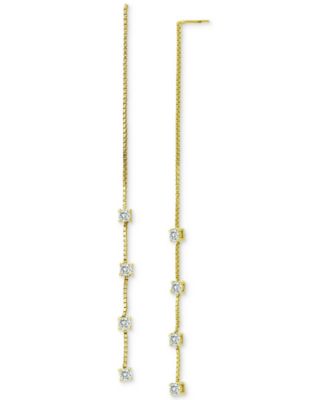 Cubic Zirconia Threader Earrings