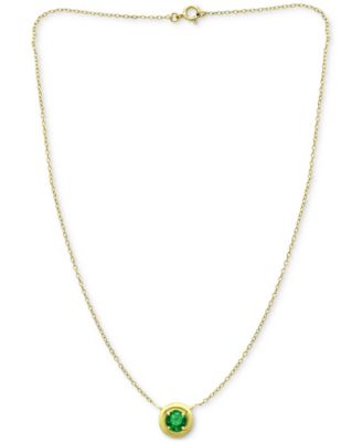 Green Cubic Zirconia Framed 16" Pendant Necklace, Created for Macy's