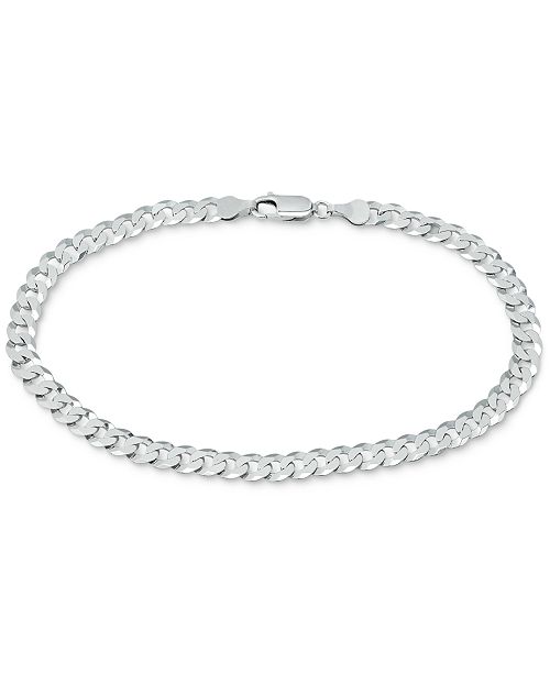 Giani Bernini Curb Link Ankle Bracelet in Sterling Silver, Created for ...