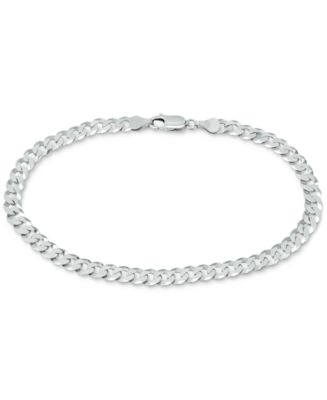 Giani Bernini Curb Link Ankle Bracelet in Sterling Silver, Created for ...