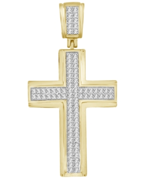 image of Men-s Diamond (1/3 ct. t.w.) Cross Pendant in 10K White or Yellow Gold