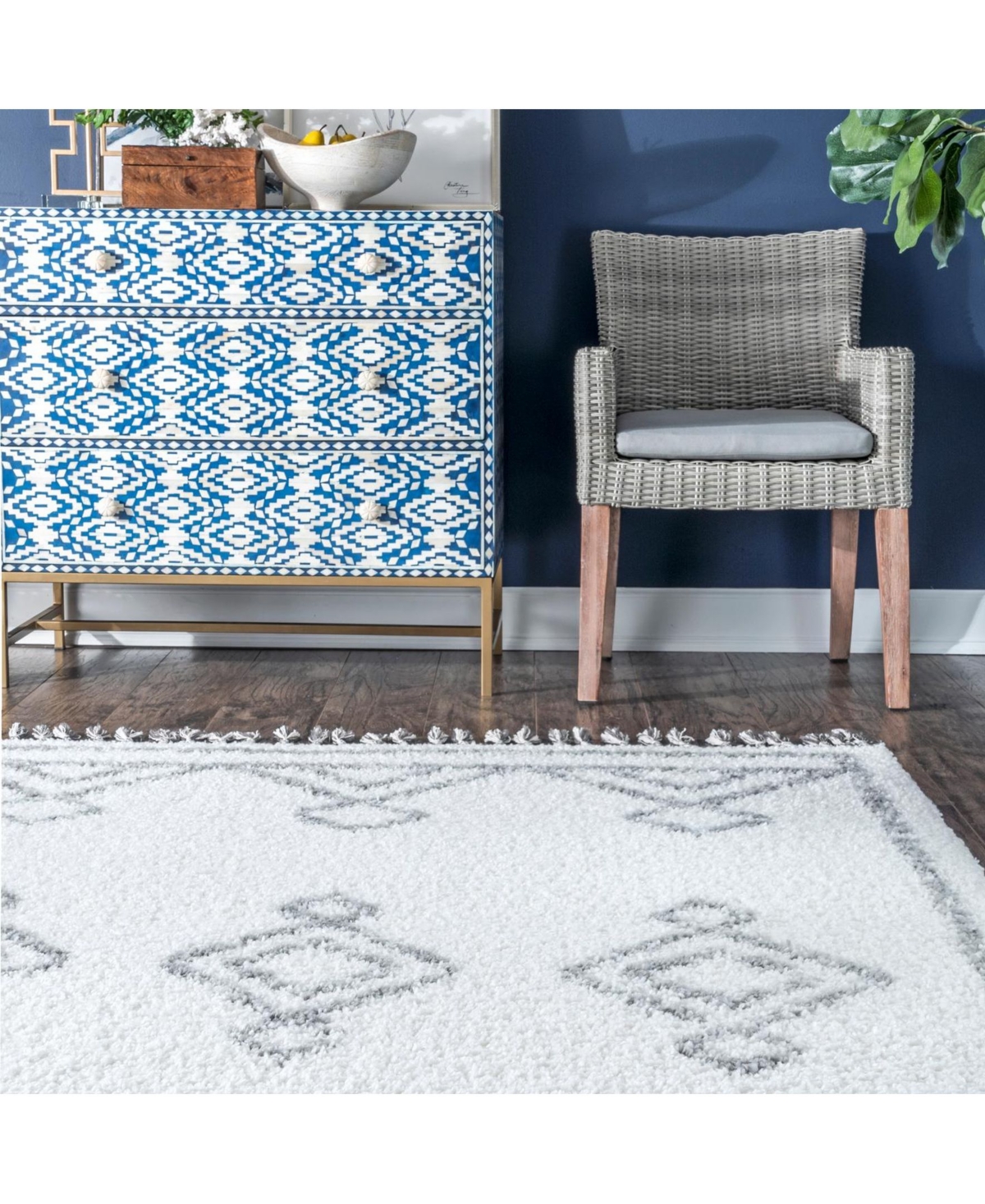 nuLoom Mackie GCDI03CArea Rug - White