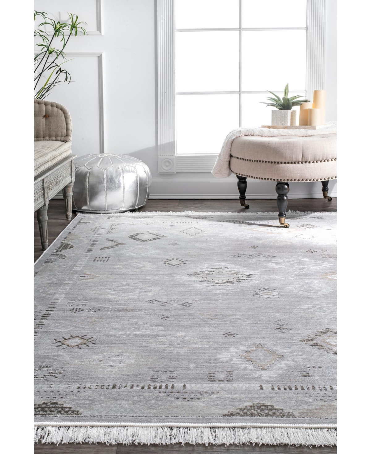 nuLoom Maida DCRS01AArea Rug - Silver