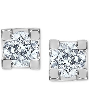 Macy's - Diamond (1/2 ct. t.w.) Stud Earrings in 14k White Gold
