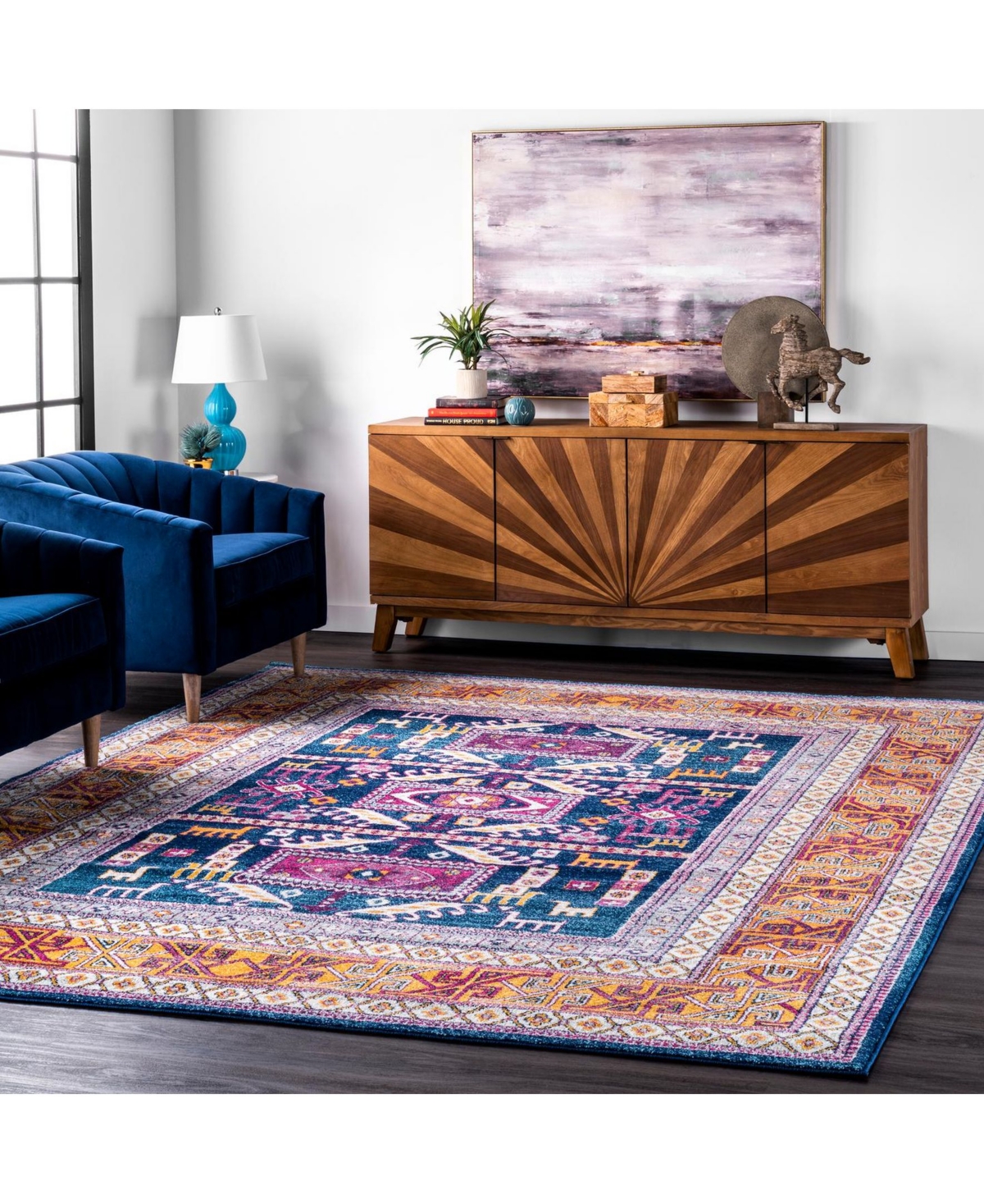 nuLoom Marisela RZBD48AArea Rug - Navy