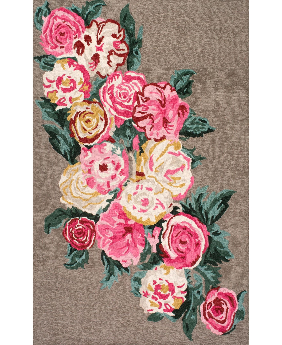 nuLoom Rose Bouquet AHPE01A Tan 7'6in x 9'6in Area Rug - Tan