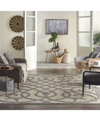 Cozumel CZM04 Cream and Gray 7'10" x 9'10" Outdoor Area Rug