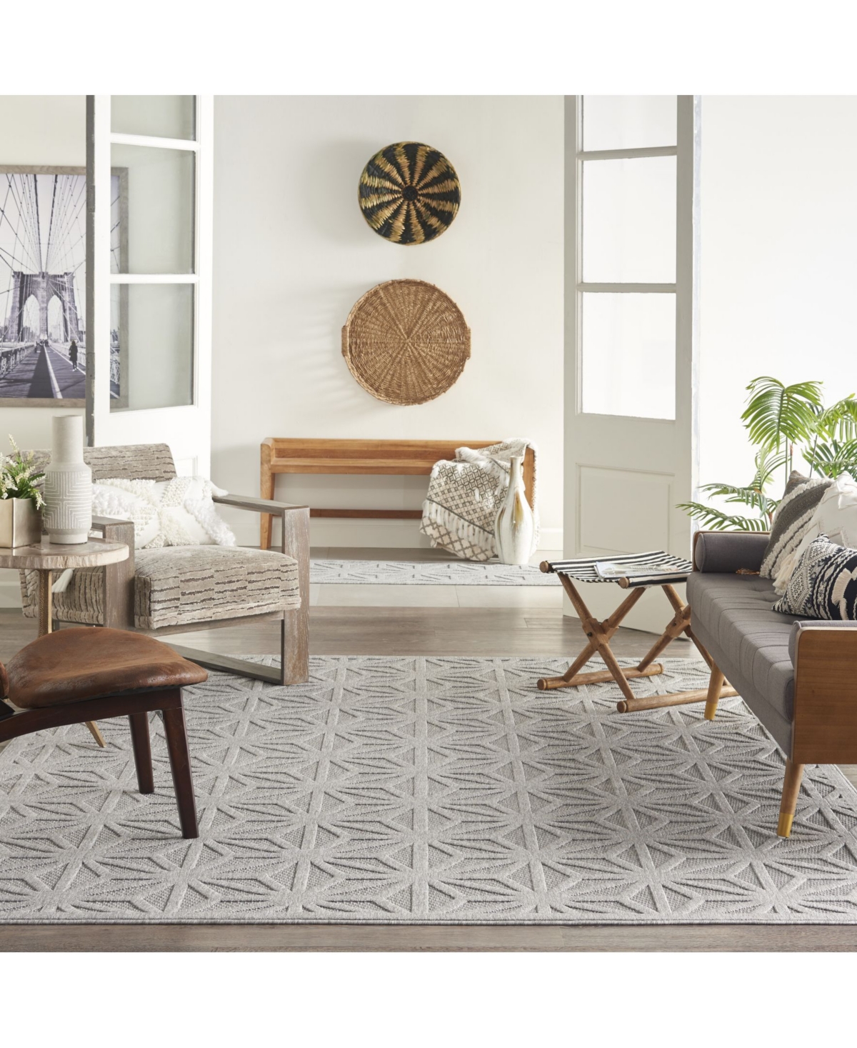 Nourison Home Cozumel CZM01Outdoor Area Rug - Silver