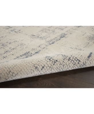 Nourison Home Rustic Textures Rus06 Ivory Blue Rug In Brown