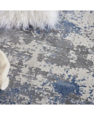 Nourison Home Rustic Textures Rus08 Gray Blue Rug In Blue