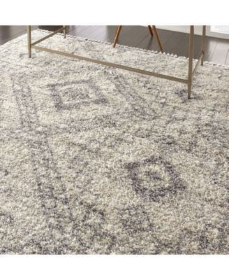 Oslo Shag OSL02 Ivory and Gray 7'10" x 10'6" Area Rug