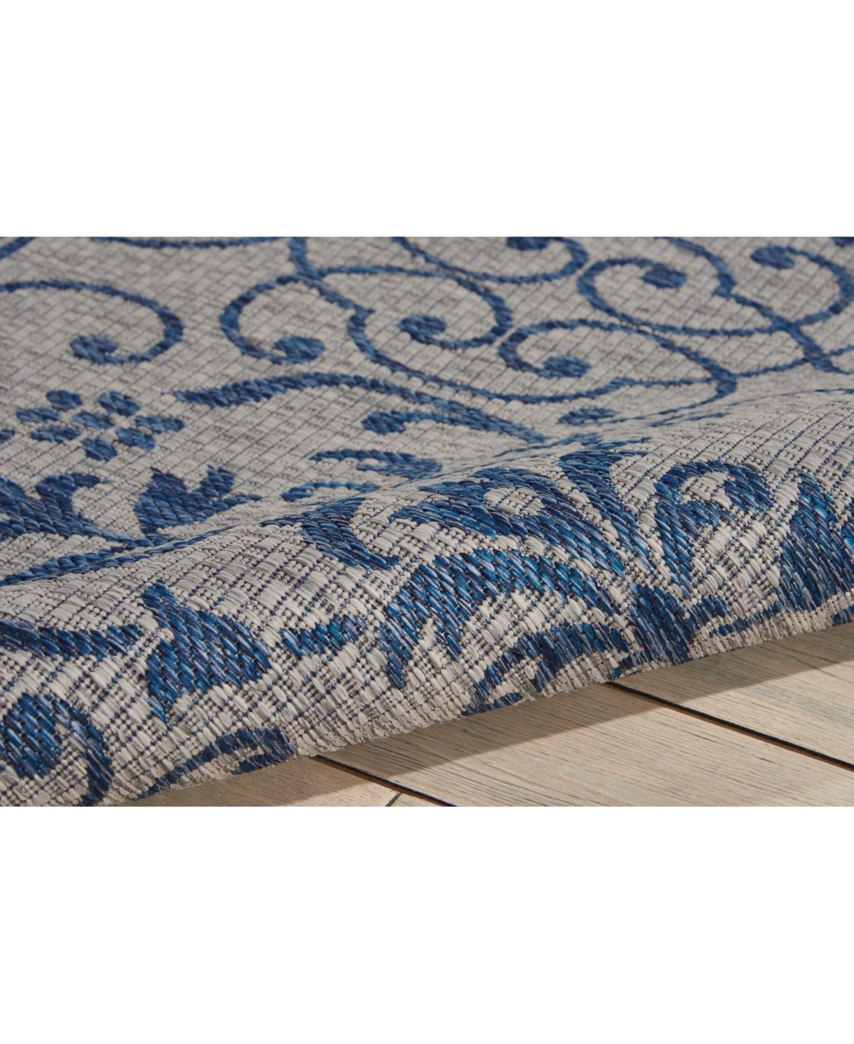 Nourison Home Country Side CTR04and Blue Outdoor Area Rug - Ivory/Blue
