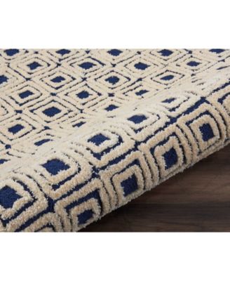 Nourison Home Deco Mod 37591 Navy Ivory Rug In Multi