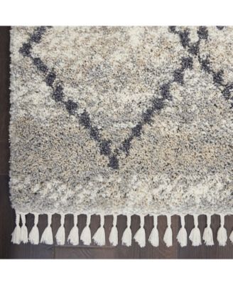 Oslo Shag OSL01 Silver 5'3" x 7'9" Area Rug