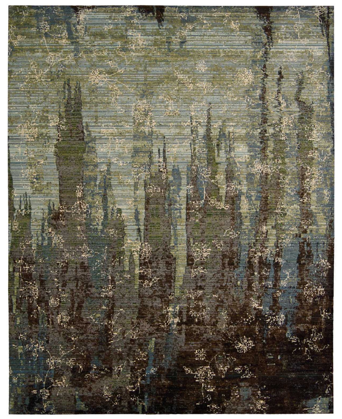 Nourison Home Rhapsody RH006 Teal 5'6in x 8' Area Rug - Teal