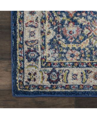 Ankara Global ANR13 Navy and Multi 2' x 6' Runner Rug