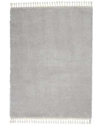 Nourison Serenity Shag Srs04 Silver Rug