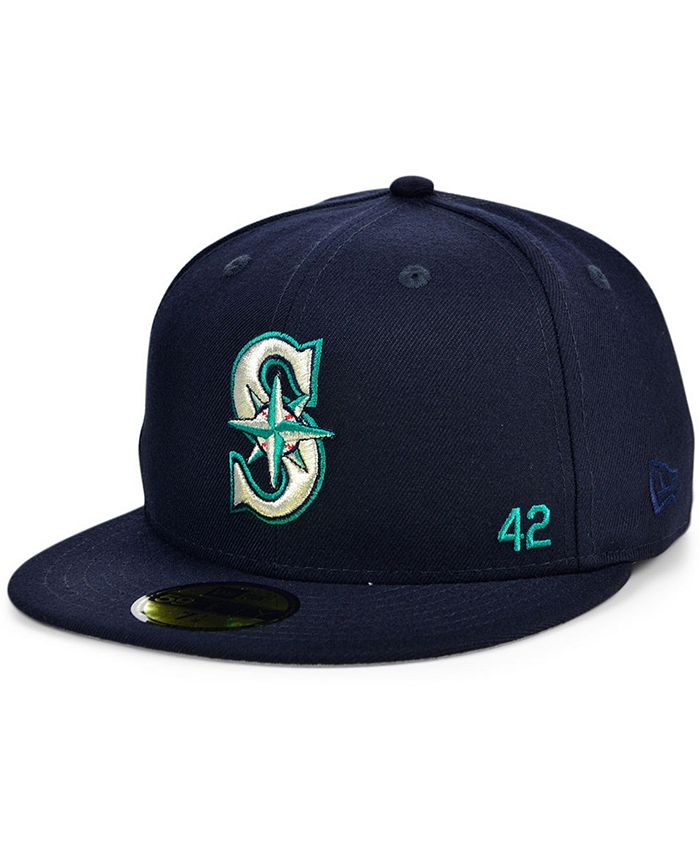 New Era Seattle Mariners Jackie Robinson 50th Patch 59FIFTYFITTED Cap