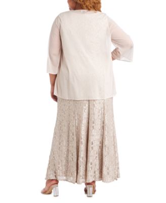 Plus Size Gown & Sheer Overlay