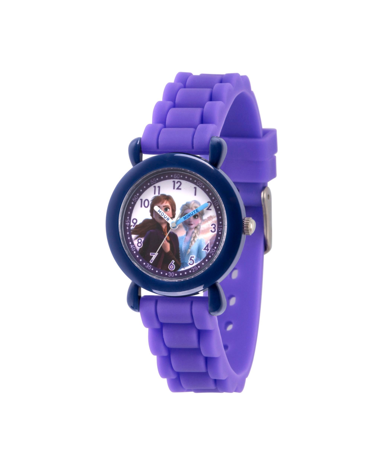 Disney Frozen 2 Elsa, Anna Girls' Blue Plastic Time Teacher Watch 32mm - Purple