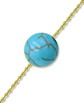 Aventurine Ankle Bracelet (Also in Cultured Freshwater Pearl, Onyx, Howlite, Sodalite), Created for Macy's