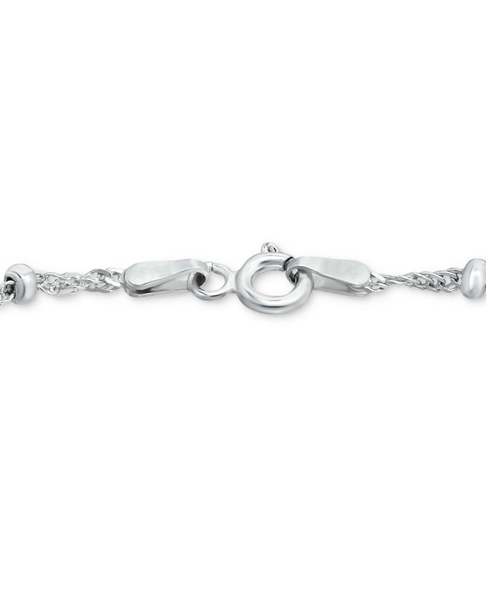 Giani Bernini - Sterling Silver Bracelet, 7-1/4" Singapore Small Beaded Chain