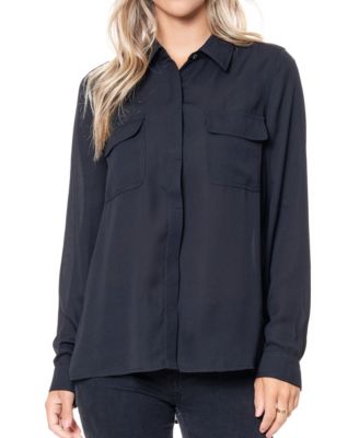 womens black collared work shirt