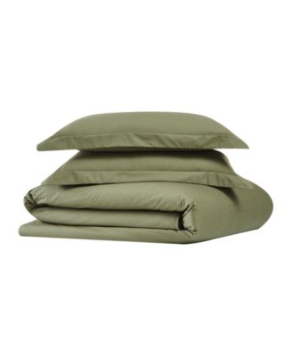 Solid Cotton Percale 2-Pc. Duvet Cover Set, Twin XL