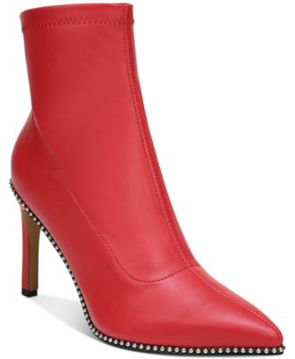 macy's red ankle boots