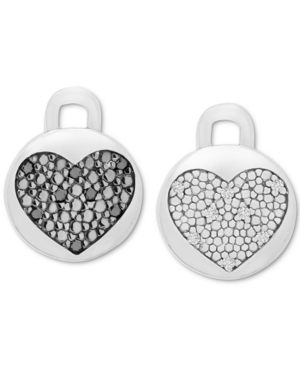image of Black and White Diamond Rotating Earring Charms (1/10 ct. t.w.) in Sterling Silver