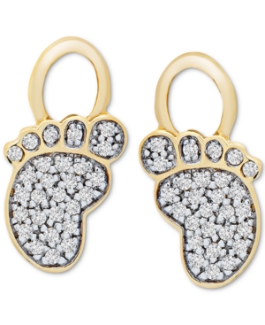 image of Diamond Diamond Foot Earring Charms (1/10 ct. t.w.) in 14k Gold