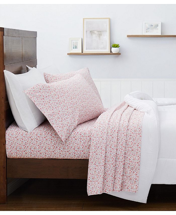 Martha Stewart Collection Printed Microfiber 3 Pc. Sheet Set, Twin XL