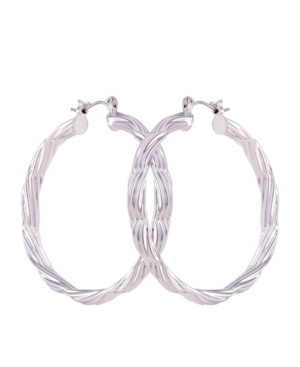 image of T Tahari Essential Rope Design Hoop Earring