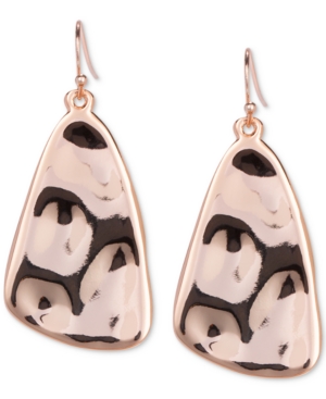 image of Style & Co Rose Gold-Tone Hammered Drop Earrings, Created for Macy-s