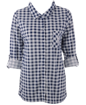 Concepts Sport Women's New York Yankees Wanderer Plaid Shirt