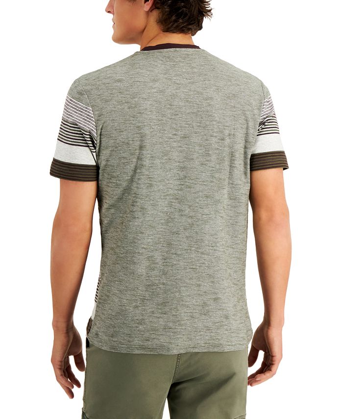 Sun + Stone Men's Striped Blocked Yarn Dyed TShirt, Created for Macy's