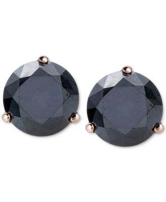 macy's black diamond stud earrings