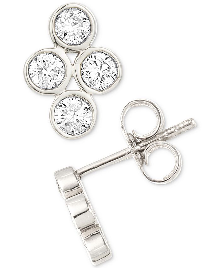 Elsie May Diamond Bezel Stud Earrings (1/4 ct. t.w.) in Sterling Silver