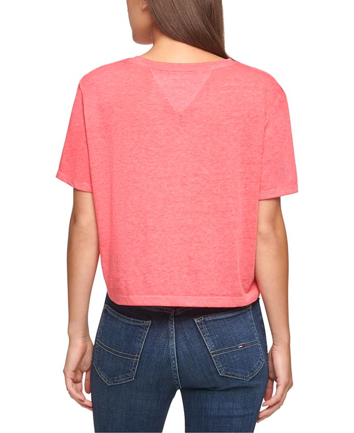 Tommy Jeans Cotton Burnout T-Shirt & Reviews - Tops - Women - Macy's