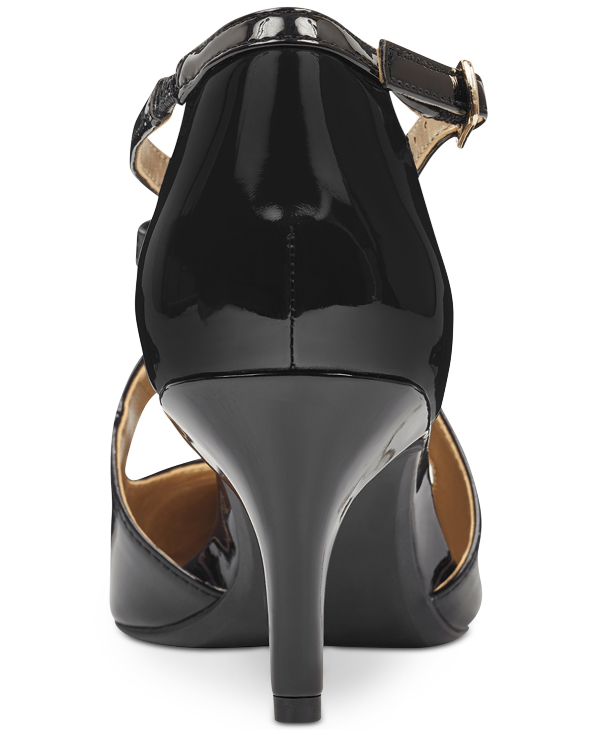 Shop Bandolino Women's Zeffer Strappy Bow Kitten Heel Pumps In Black Patent