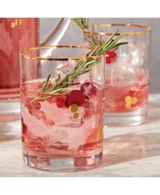 Holiday Gold Double Old Fashioned 4-piece Glass Set